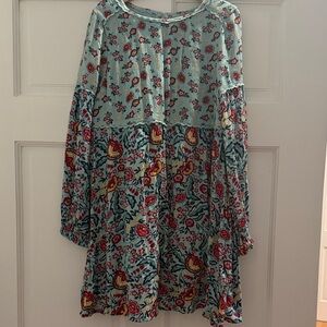 Peek Floral Kids Dress in Blue and Red